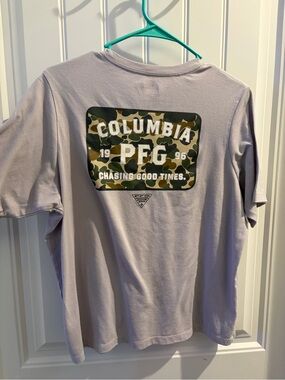 Women’s Columbia Lavender Short Sleeve Tee with Camo Logo